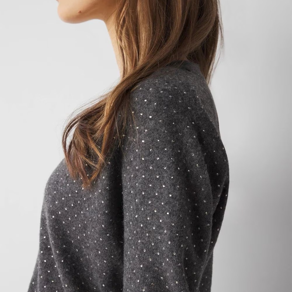NWT WHBM embellished V neck sweater. - Picture 3 of 8
